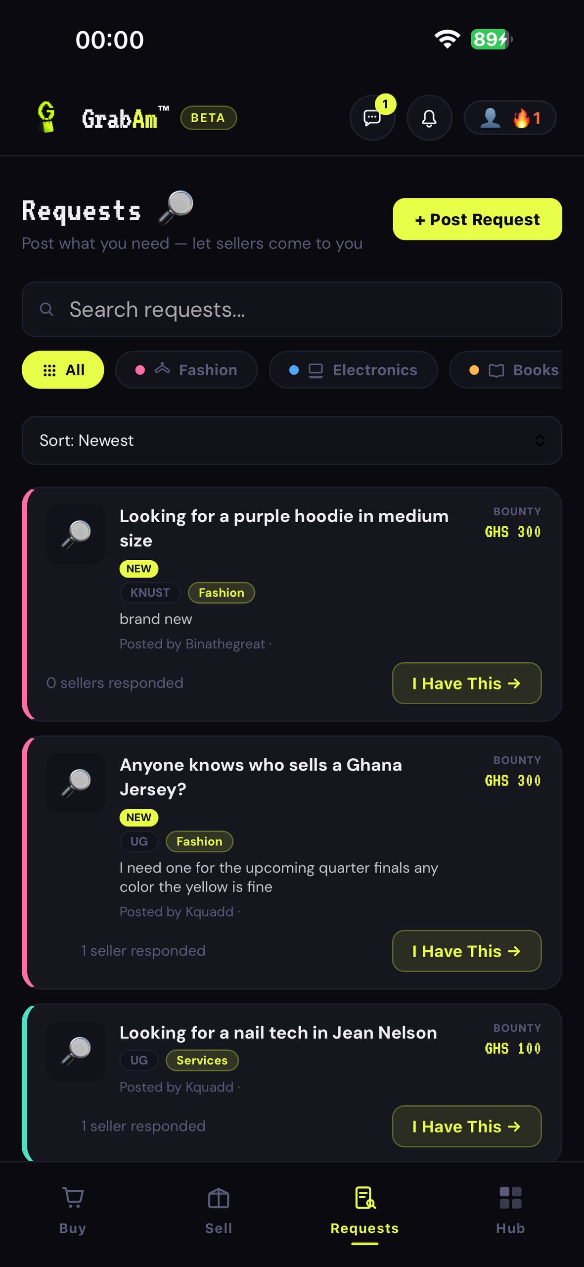 GrabAm requests board
